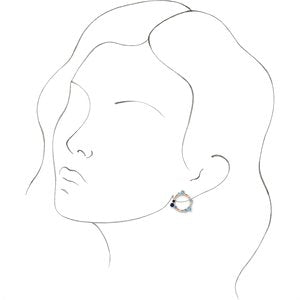 14K Rose Gold Natural Blue Multi-Gemstone & .03 CTW Natural Diamond Circle Earrings – image 3