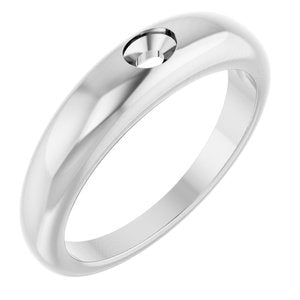 14K X1 White 4x3 mm Oval Petite Dome Ring Mounting – image 2