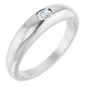 Continuum Sterling Silver 4x3 mm Oval Petite Dome Ring Mounting