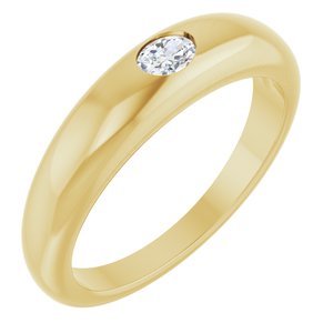 10K Yellow 4x3 mm Oval Petite Dome Ring Mounting
