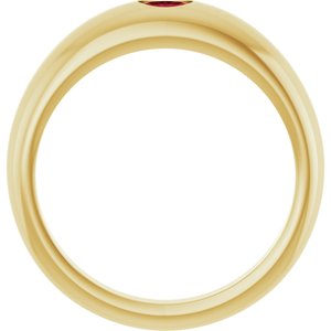 14K Yellow Gold Natural Ruby Dome Ring