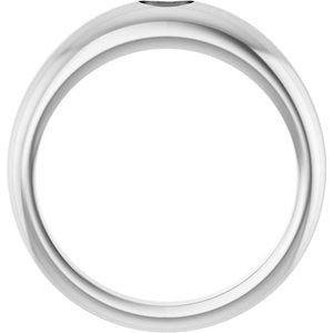 18K White 4x3 mm Oval Petite Dome Ring Mounting – image 4