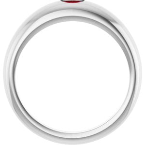 Platinum Natural Ruby Dome Ring