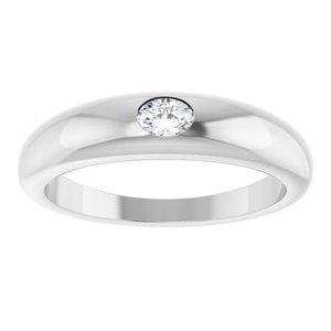 10K White 4x3 mm Oval Petite Dome Ring Mounting – image 5