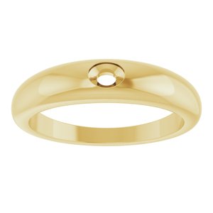18K Yellow 4x3 mm Oval Petite Dome Ring Mounting – image 6