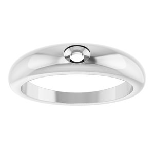 18K X1 White 4x3 mm Oval Petite Dome Ring Mounting – image 6