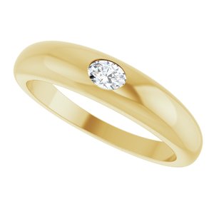 18K Yellow 4x3 mm Oval Petite Dome Ring Mounting – image 8