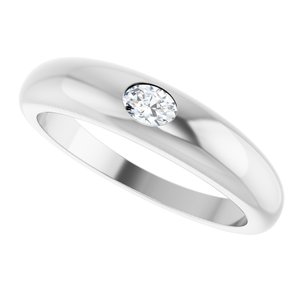 10K White 4x3 mm Oval Petite Dome Ring Mounting – image 8