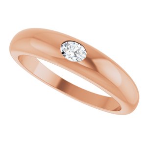 10K Rose 4x3 mm Oval Petite Dome Ring Mounting – image 8