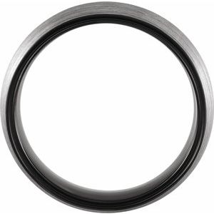 Black PVD Tungsten 6 mm Comfort-Fit Half Round Band Size 12