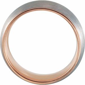 18K Rose Gold PVD Tungsten 6 mm Comfort-Fit Half Round Band Size 6