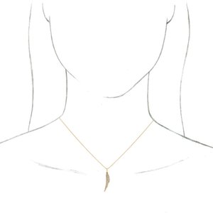14K Yellow Gold 1/5 CTW Natural Diamond Feather 16-18" Necklace