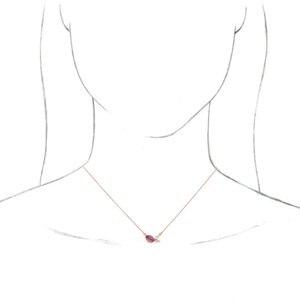 14K Rose Gold Natural Pink Sapphire & 1/6 CTW Natural Diamond 18" Necklace