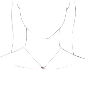 Platinum Natural Pink Sapphire & 1/6 CTW Natural Diamond 16" Necklace