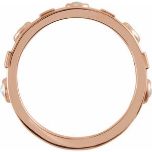 14K Rose Gold Natural White Opal & 1/4 CTW Natural Diamond Bezel-Set ring