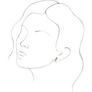 14K White Gold Natural Peridot Ear Climbers – image 2