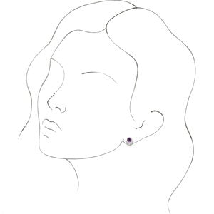 Sterling Silver Lab-Grown Alexandrite & 1/8 CTW Natural Diamond Earrings – image 3