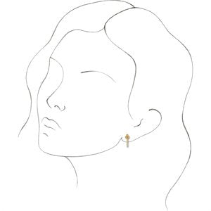 14K Yellow Gold Natural Citrine & 1/4 CTW Natural Diamond J-Hoop Earrings