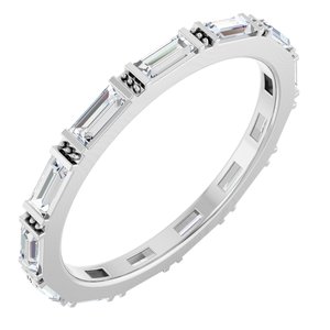 14K White 7/8 CTW Natural Diamond Eternity Band Size 6.5