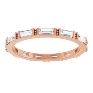 14K Rose 7/8 CTW Natural Diamond Eternity Band Size 6.5