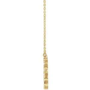 14K Yellow Gold 1/8 CTW Natural Diamond Fan 16" Necklace