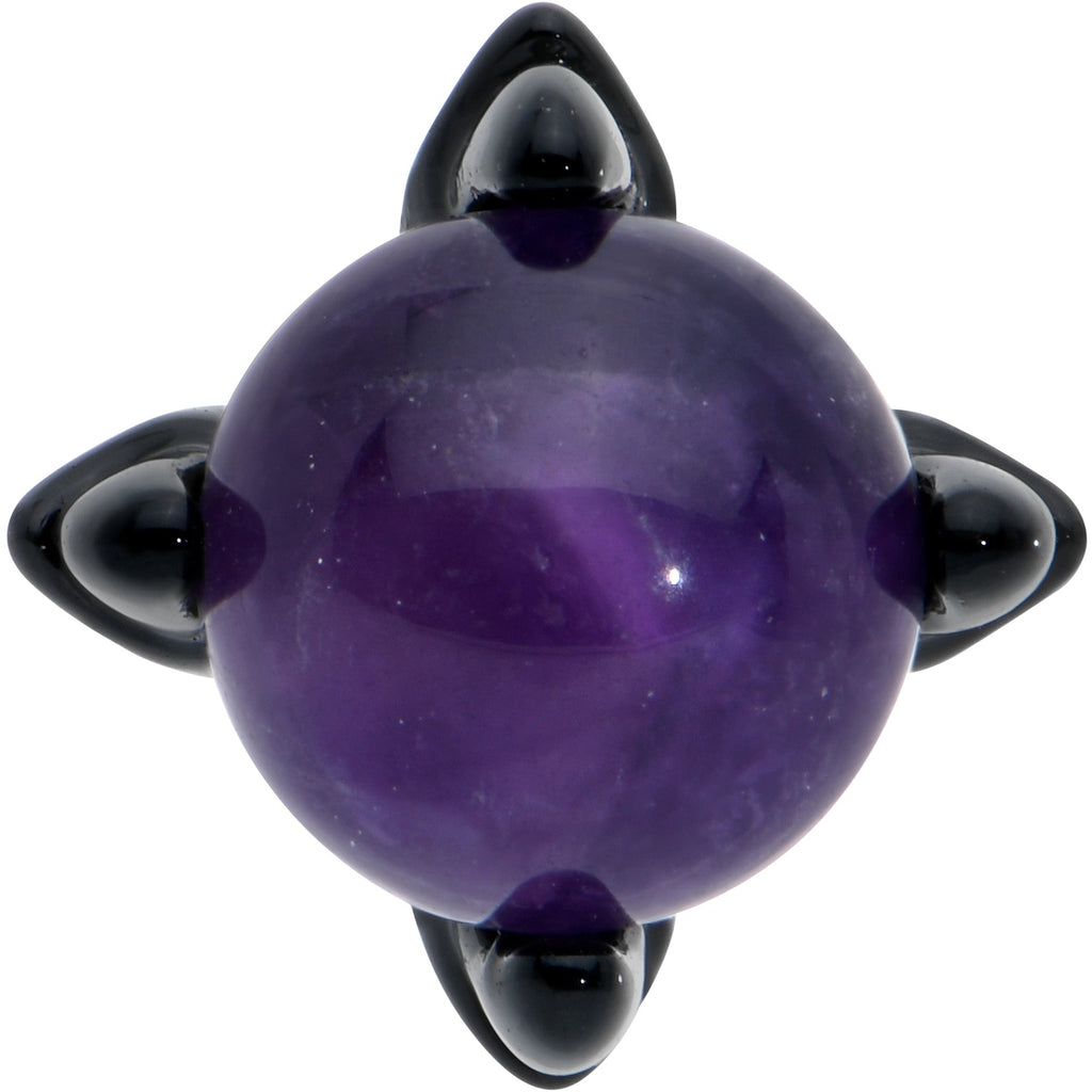 20G 1/4 Purple Synthetic Amethyst Black Claw Hand Nose Bone