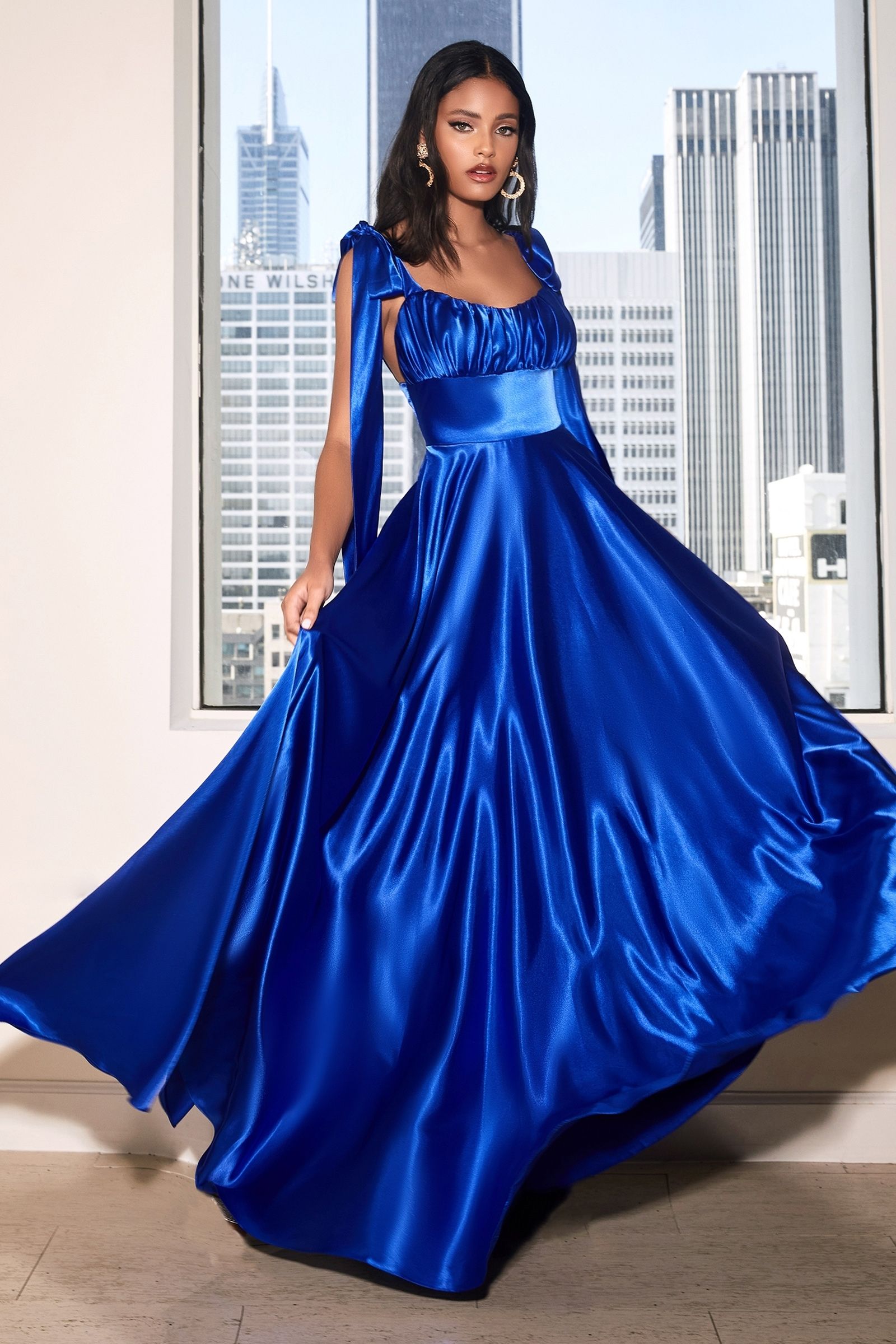 Soft satin A-line CD7490