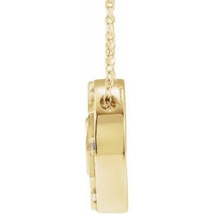 14K Yellow Gold .025 CTW Natural Diamond Mantra 16-18"  Necklace