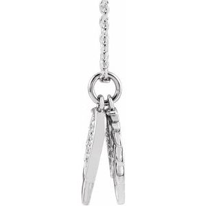 14K White .03 CTW Natural Diamond Angel Wings 16-18" Necklace