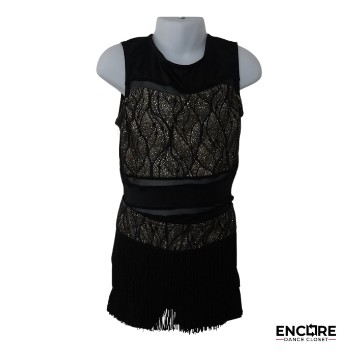 Gold & Black Fringe Dress