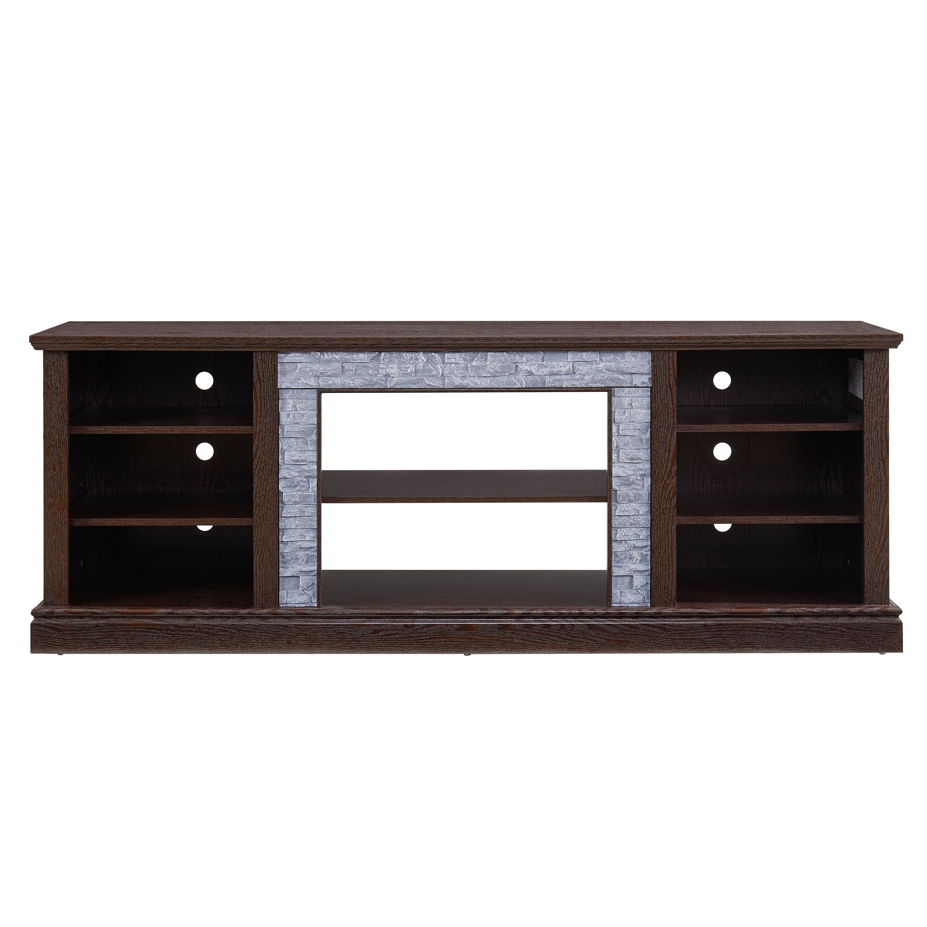 Large Faux Stacked Stone TV Stnad, Desk Storage Rack, Media Console Table with Large Storage Cabinet,Modern TV Media Entertaionment Stand,Cherry, 70.12'W*15.35'D*25.83'H