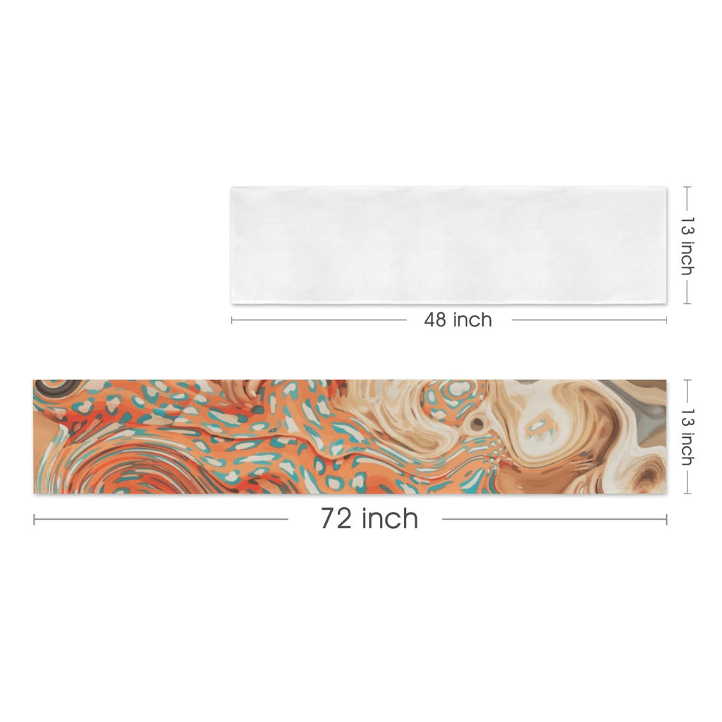 Orange Marble Table Runner - 72" x 13" (Made in USA)