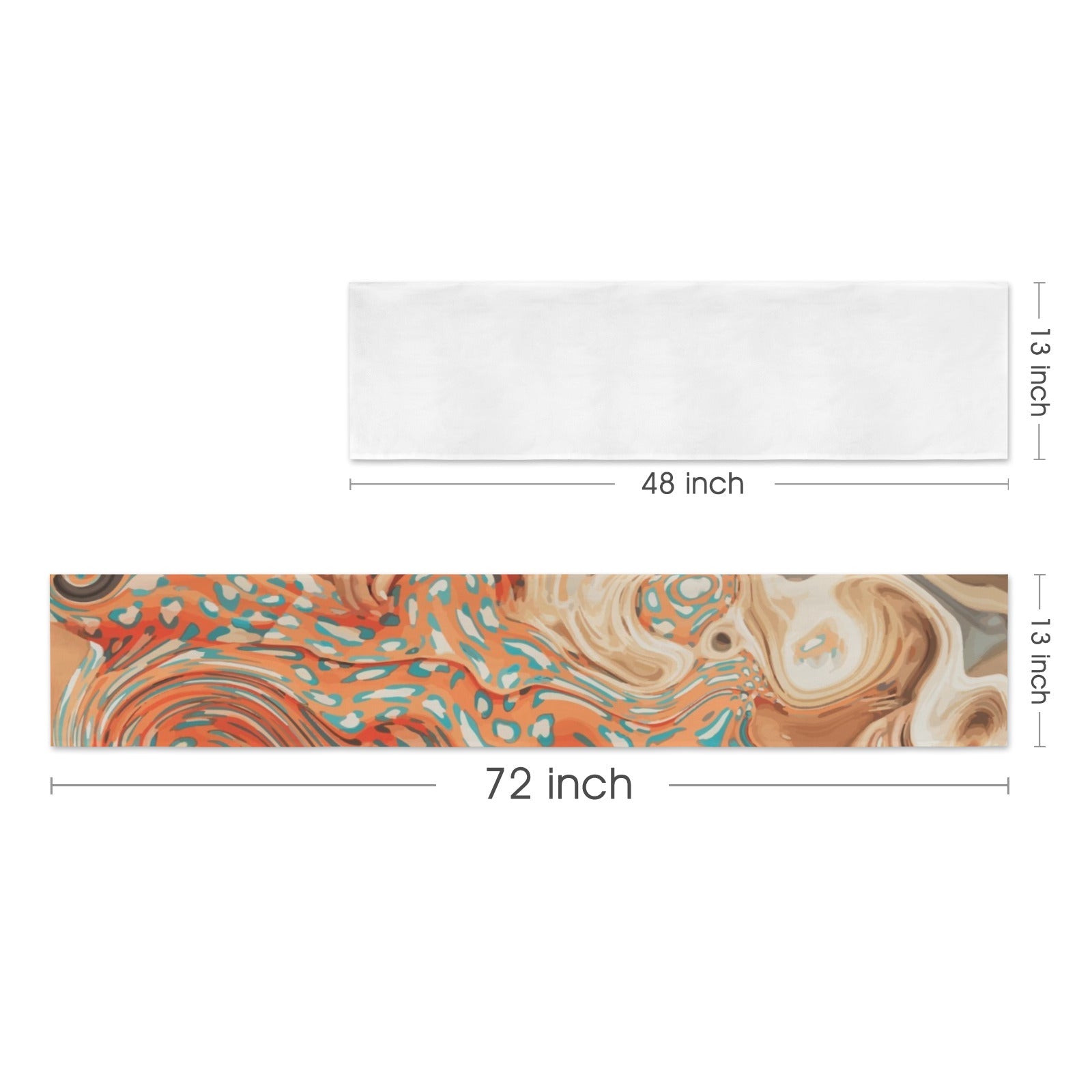 Orange Marble Table Runner - 72" x 13" (Made in USA)