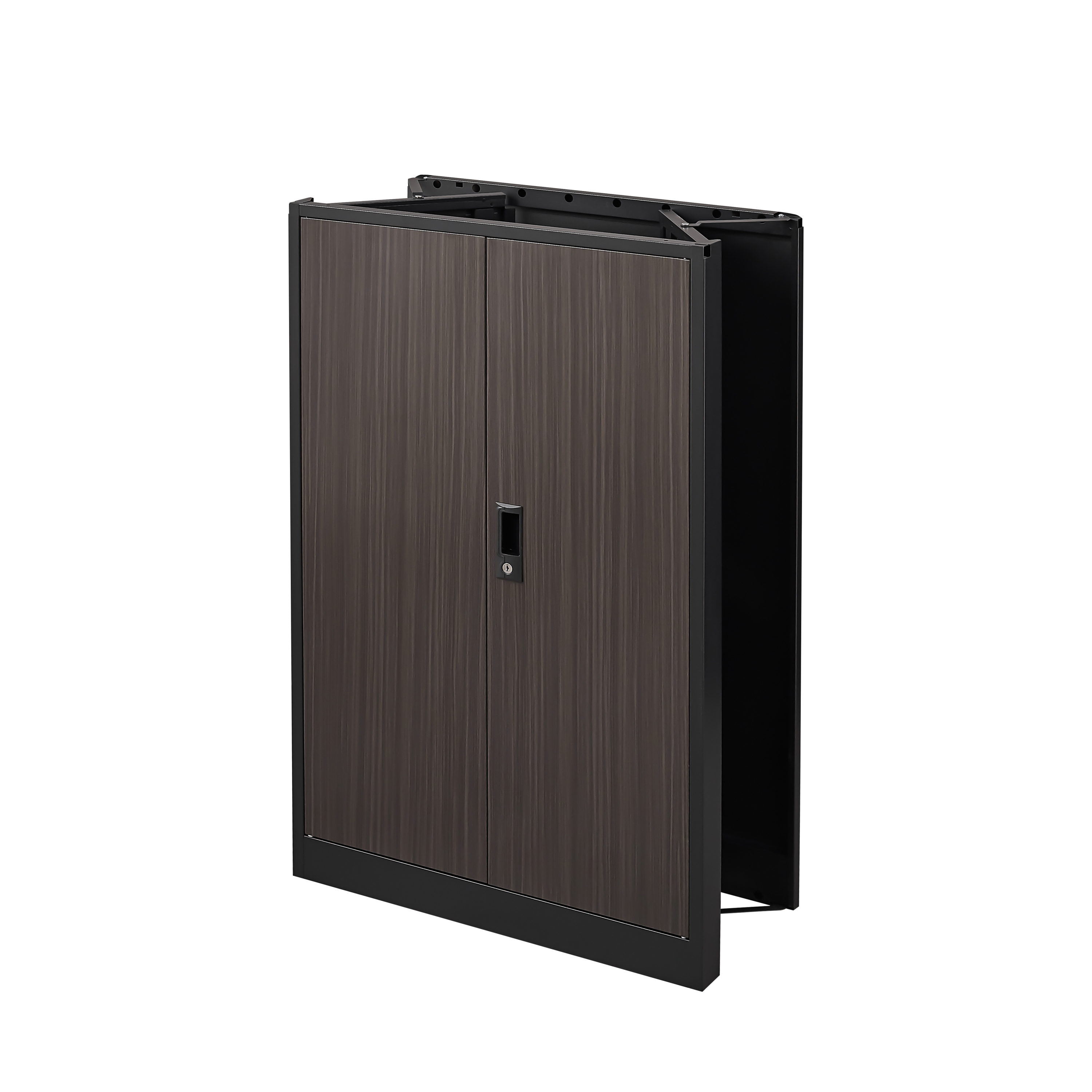 Metal Storage Cabinet with Locking Doors and Adjustable Shelf, Folding Filing Storage Cabinet , Folding Storage Locker Cabinet for Home Office,School,Garage, Black