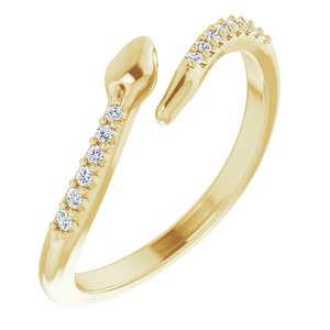 14K Yellow Gold .08 CTW Natural Diamond Snake Bypass Ring