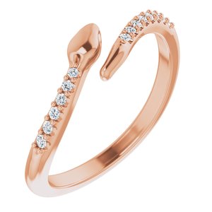 14K Rose .08 CTW Natural Diamond Snake Bypass Ring