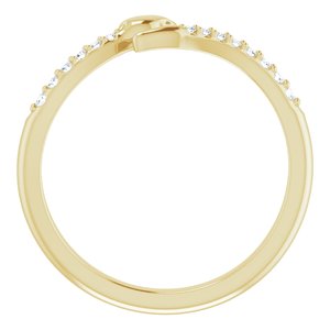 14K Yellow Gold .08 CTW Natural Diamond Snake Bypass Ring