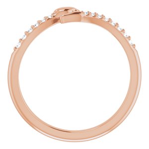14K Rose Gold .08 CTW Natural Diamond Snake Bypass Ring