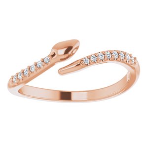 14K Rose Gold .08 CTW Natural Diamond Snake Bypass Ring