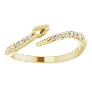 14K Yellow .08 CTW Natural Diamond Snake Bypass Ring