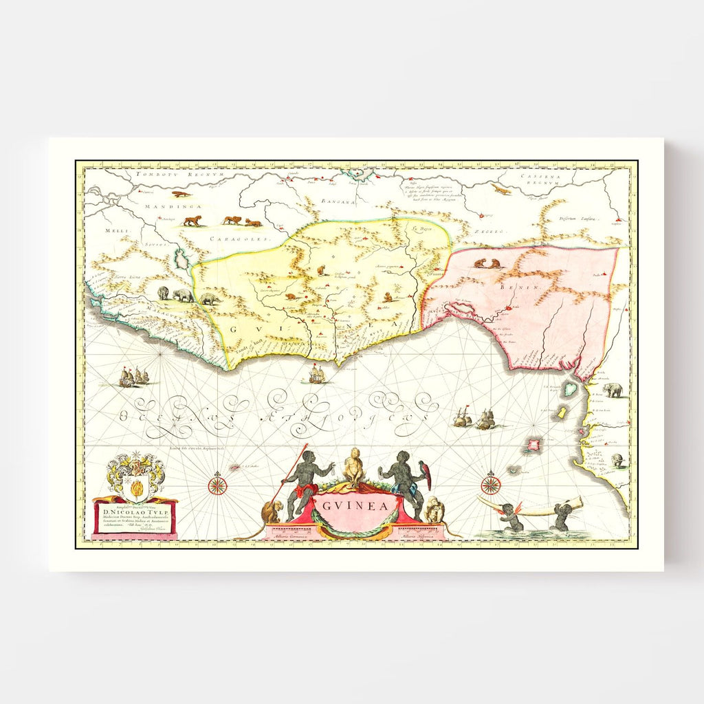 Vintage Map of Guinea 1665