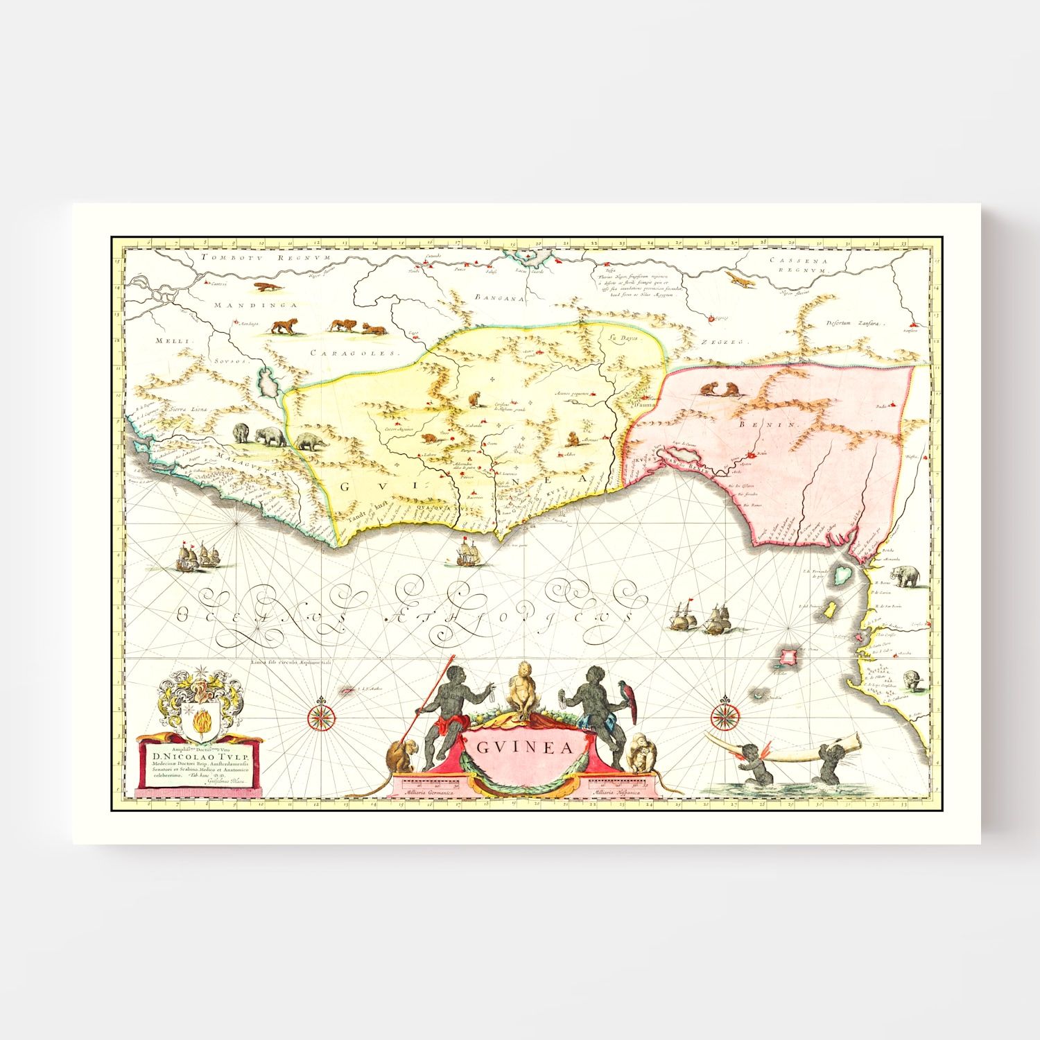 Vintage Map of Guinea 1665