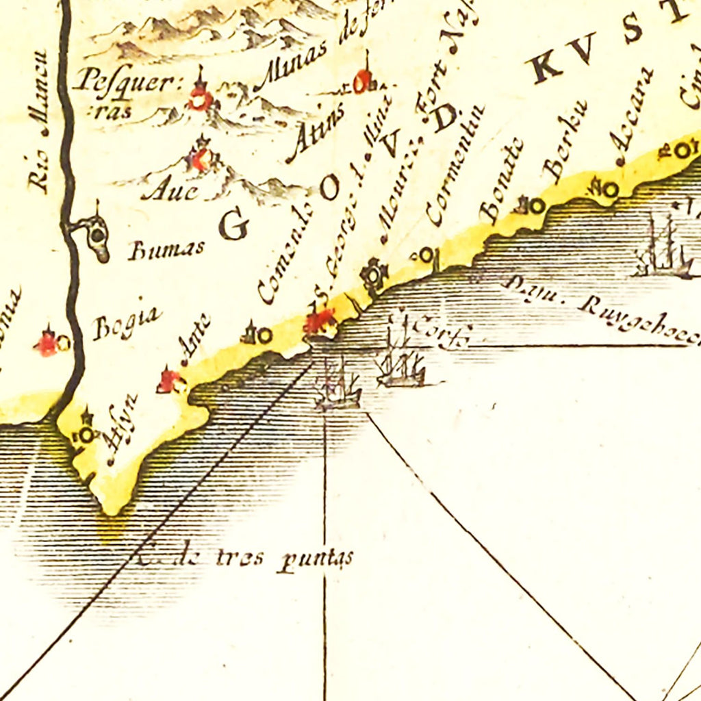 Vintage Map of Guinea 1665