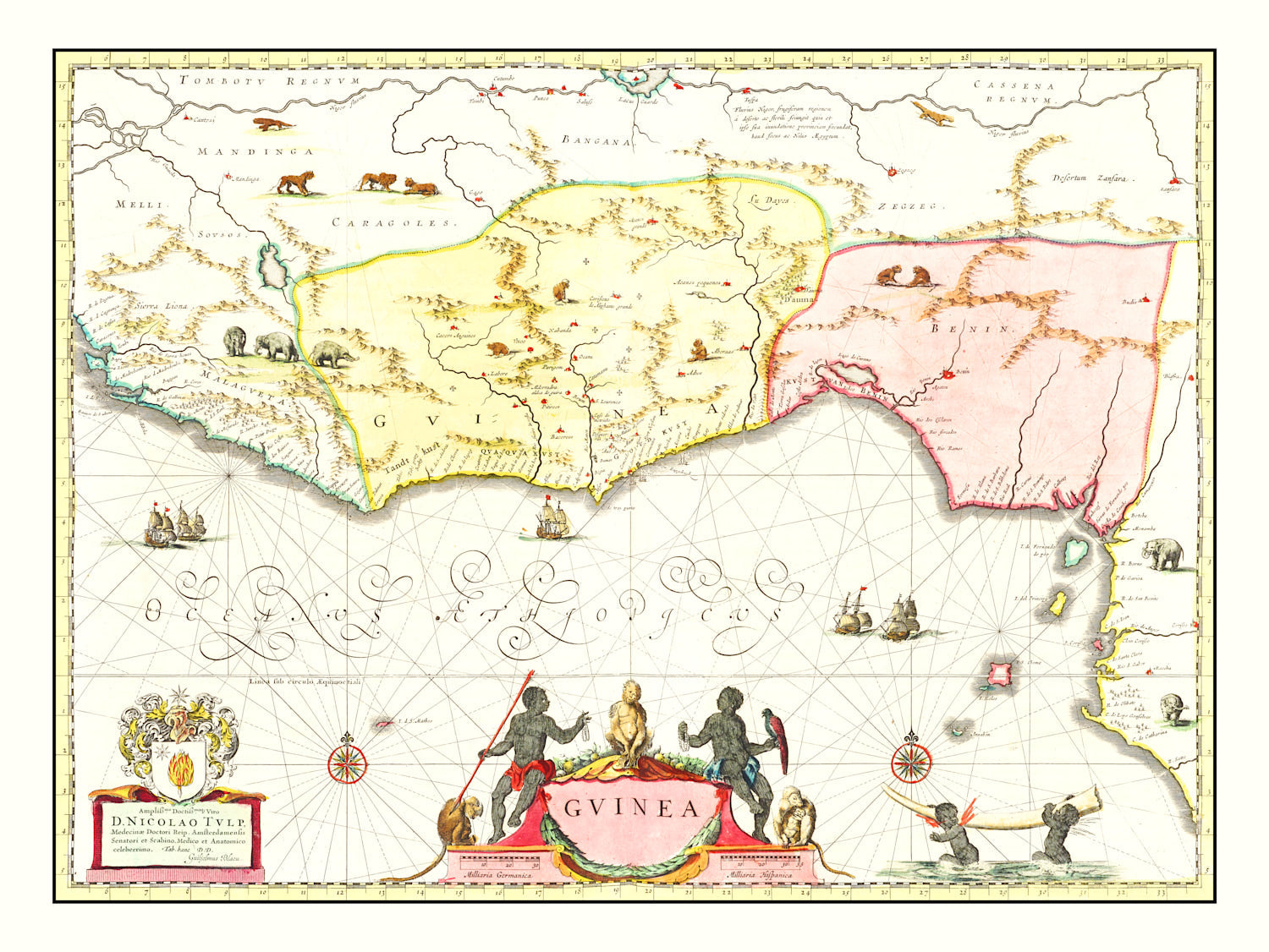 Vintage Map of Guinea 1665