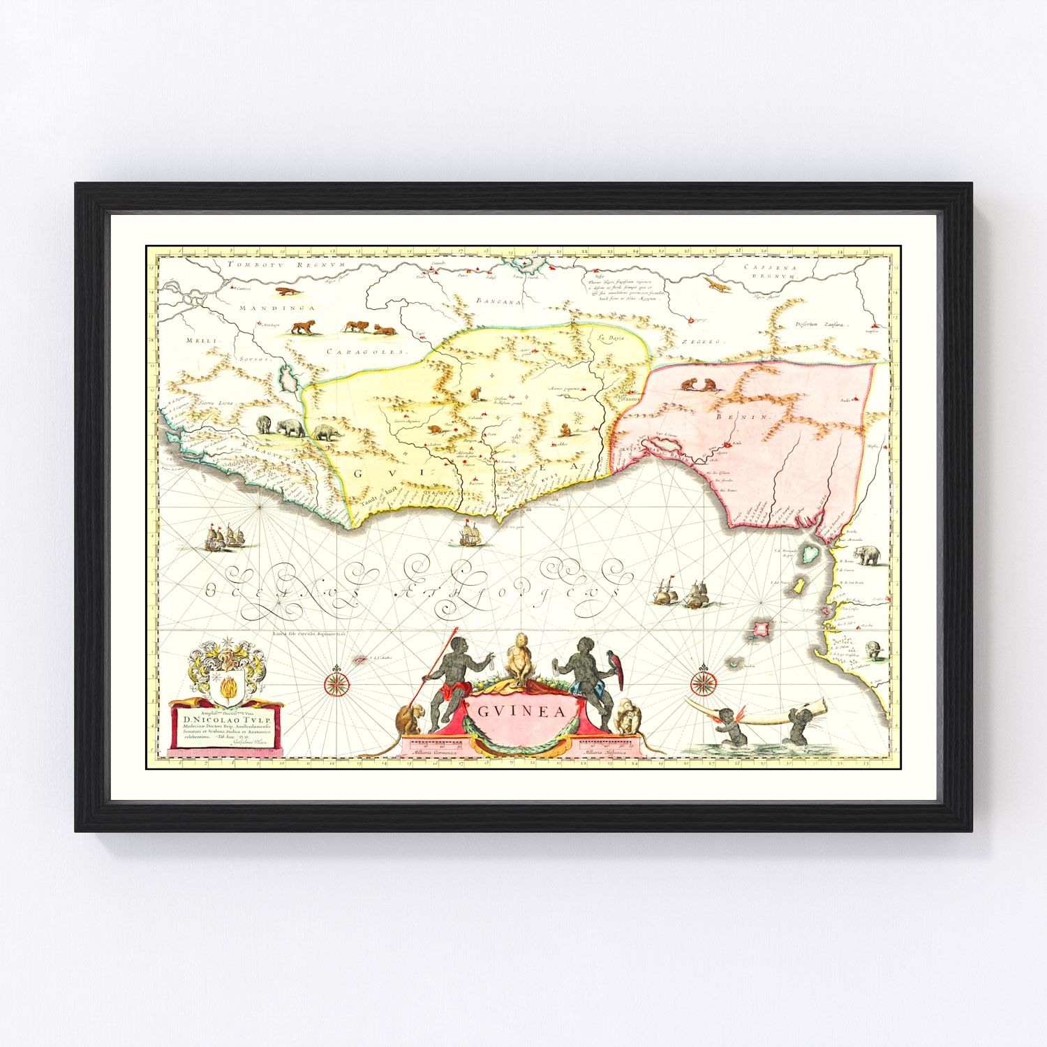 Vintage Map of Guinea 1665
