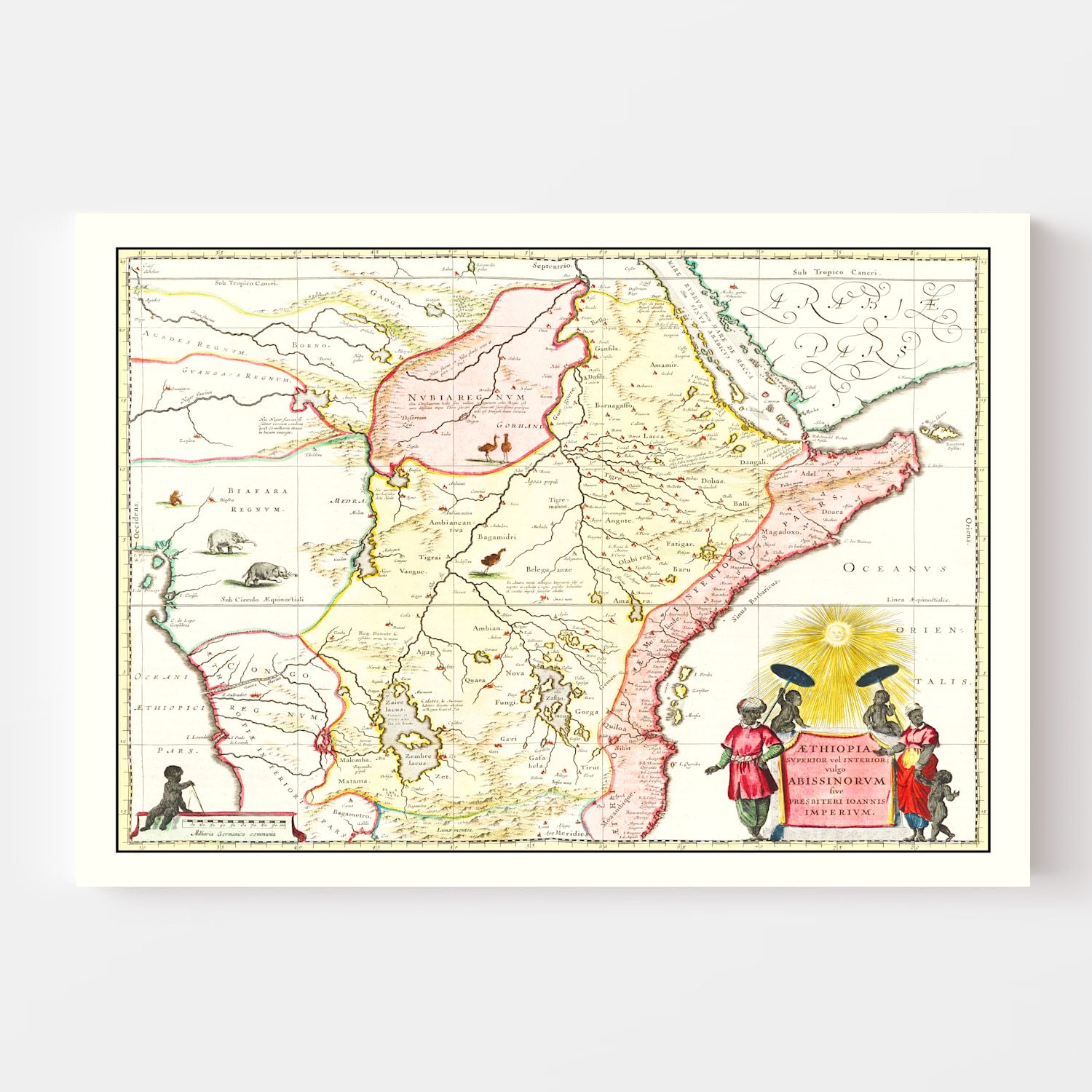 Vintage Map of Northern Ethiopia 1665