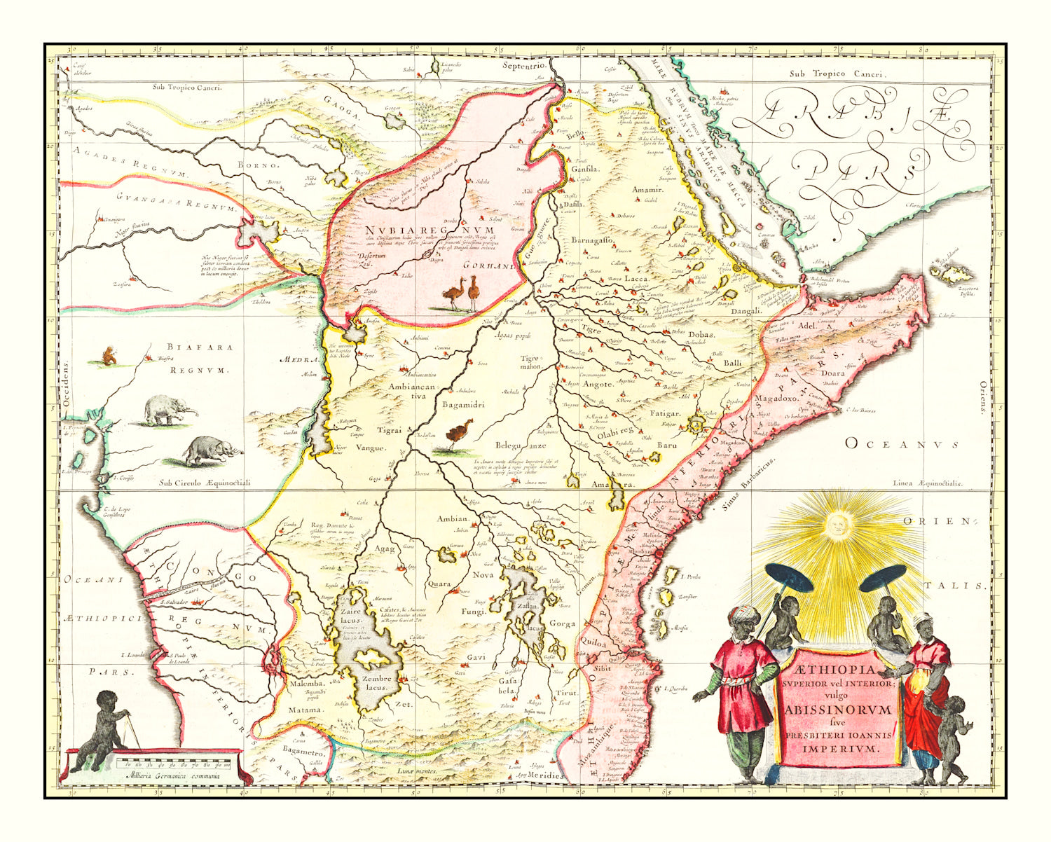 Vintage Map of Northern Ethiopia 1665