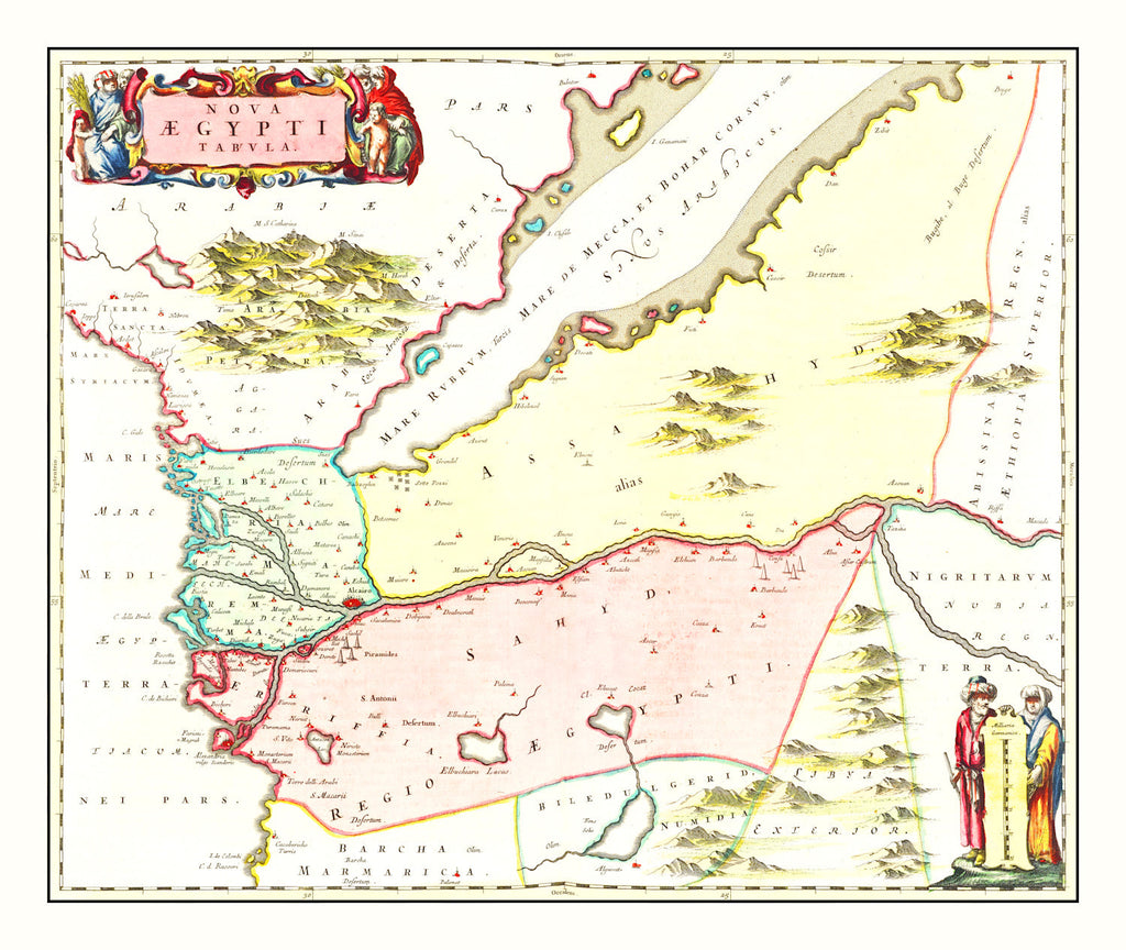 Vintage Map of Egypt 1665