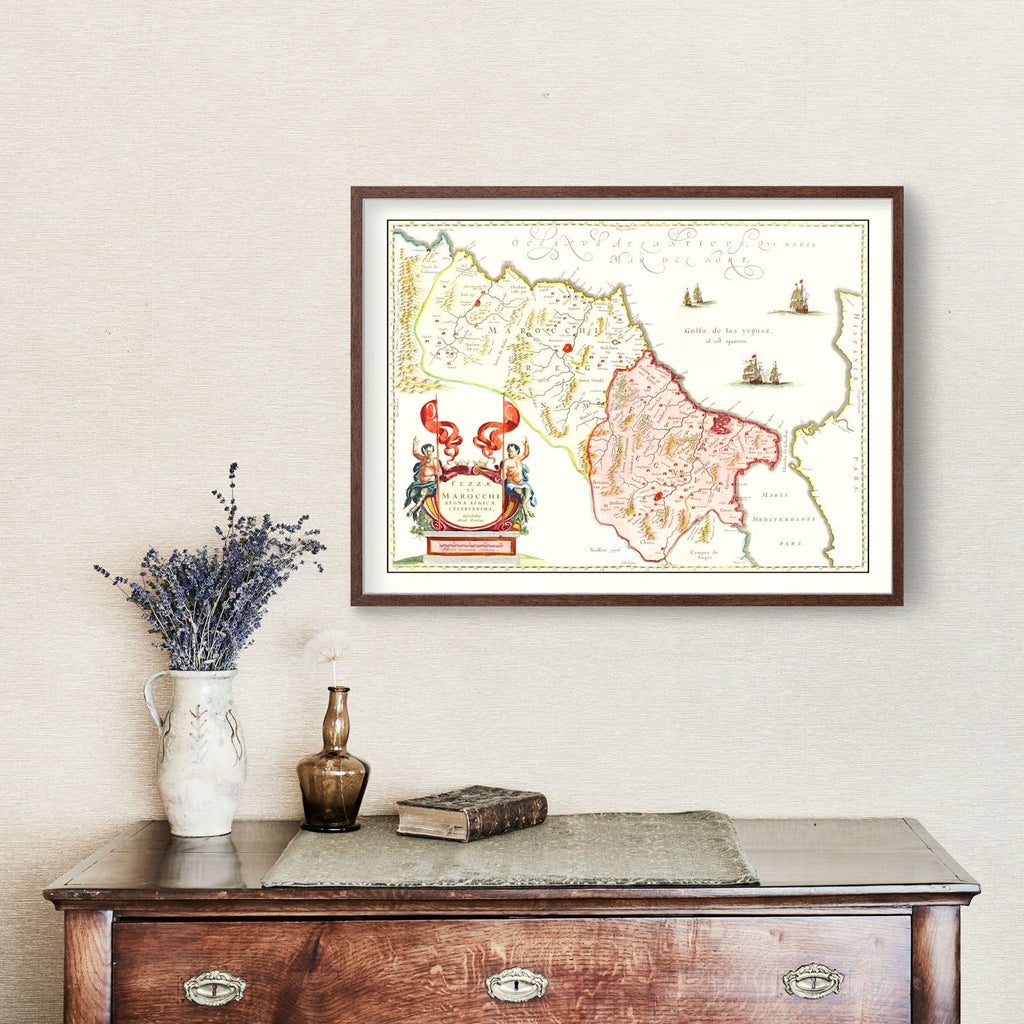 Vintage Map of Morocco 1665