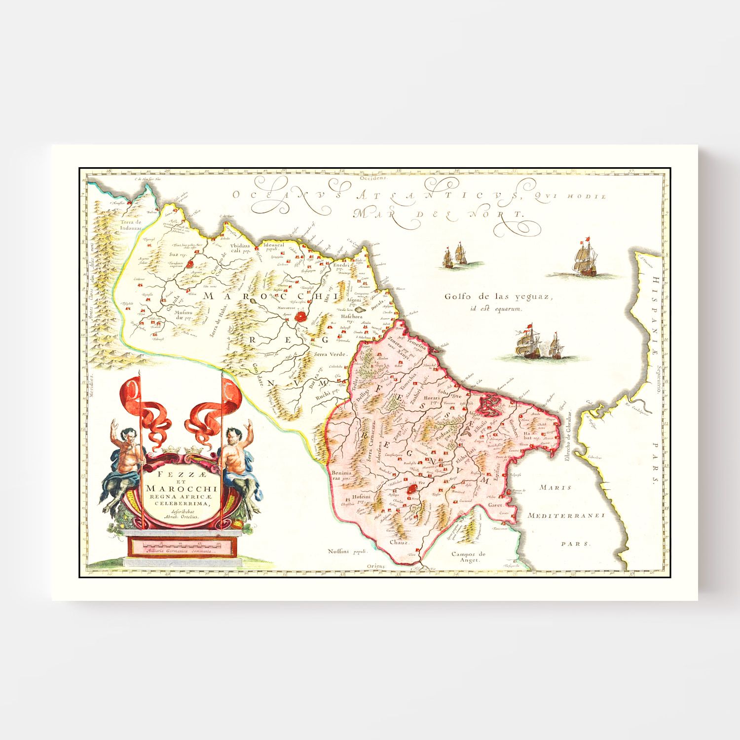 Vintage Map of Morocco 1665